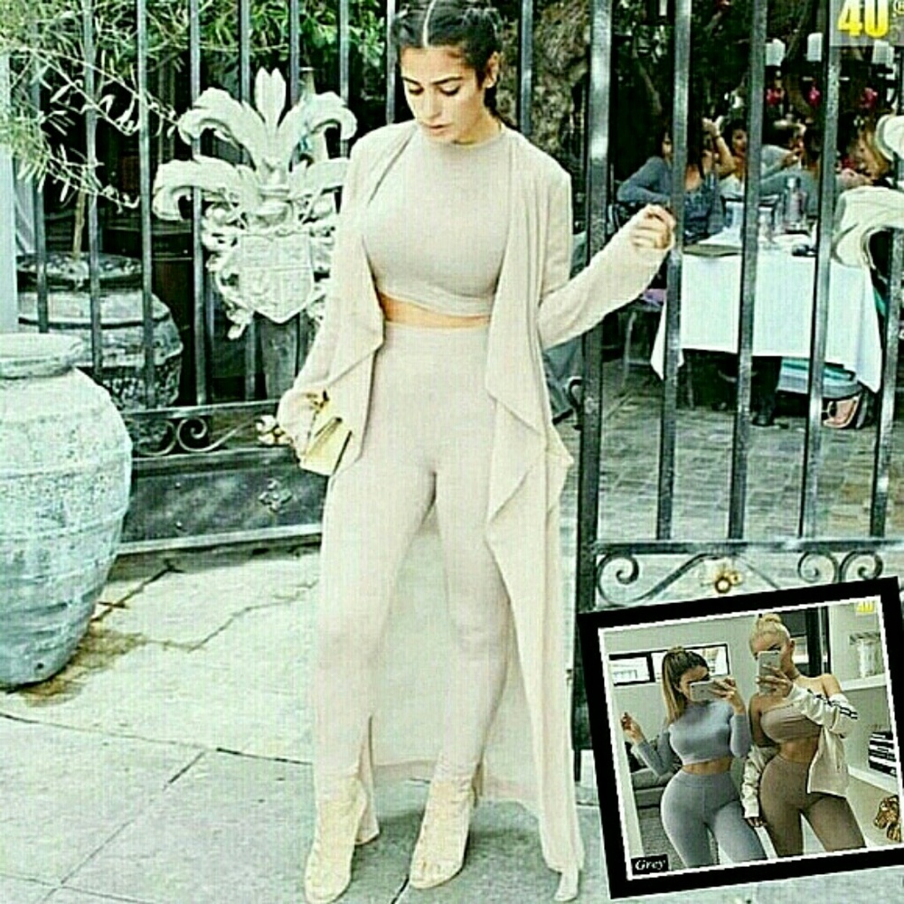 💋LONG SLEEVE JUMPSUIT 2-PIECE CROP TOP!!!